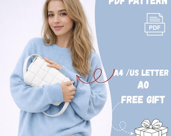 Oversized Sweatshirt Sewing Pattern | Relaxed Fit Crewneck Pullover (Digital Download)