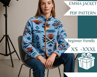 Emma Jacket Digital Sewing Pattern-Digital Download-Printable PDF-Instant Download Pattern-PDF Sewing Pattern-Beginner PDF Pattern for Women