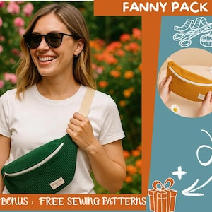 Beginner Sewing Pattern | Corduroy Fanny Pack & Crossbody Bag | Easy PDF Tutorial