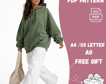 Oversized Hoodie Sewing Pattern | Women's Baggy Streetwear (Digital Download)