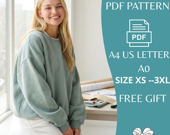 Oversized Sweatshirt Sewing Pattern | Relaxed Fit, Beginner Friendly (PDF Pattern)