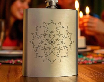 Metal Hip Flask Mockup - PSD for Etched Gift Design No69