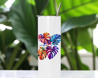 Skinny Tumbler Mockup: 20oz Thermo Bottle, 12 Backgrounds (PSD Digital Download) No34