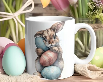 Engagement Gift Mug, Easter Bunny PSD Mockup with Smart Objects No3