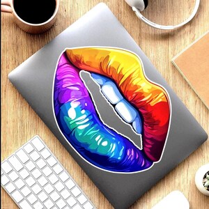Regenbogenlippen PNG, quadratische LGBTQ-Pride-Sublimationsgrafik Nr. 46