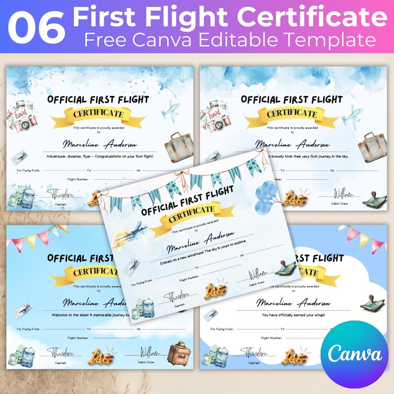 Baby First Flight Certificate - Etsy