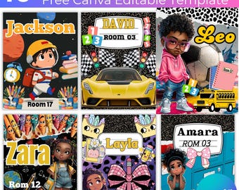 10 modèles de couverture de cahier de composition, modèle de couverture de composition modifiable Canva pour garçons et filles, modèles Canva KDP, retour à l'école