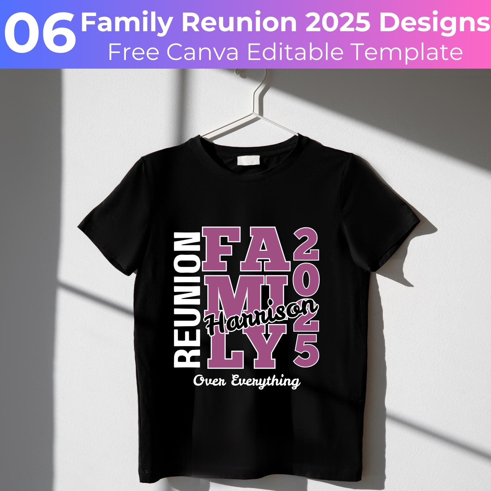 06 Family Reunion Template, Canva Editable Family Reunion Shirt Designs