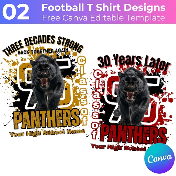 Football T Shirt Canva Editable Designs, Reunion Alumni Shirt, Football Game Day Template, Football T Shirt Template, Football Players Shirt