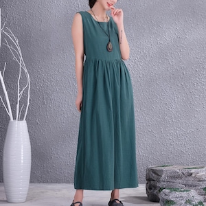 Clearance Summer Cotton Dress Sleeveless Casual Loose Soft Dresses Sundress