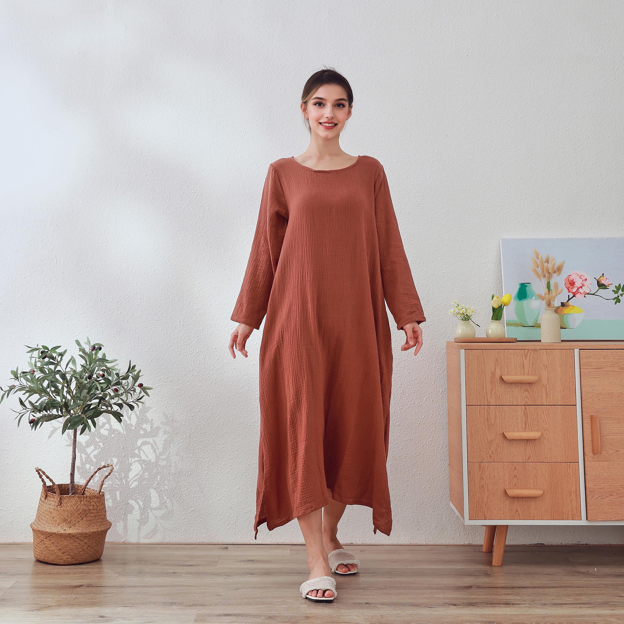 chinese dress ladies GAIA Cinched Maxi Cotton Dress - 100% COTTON main image 1