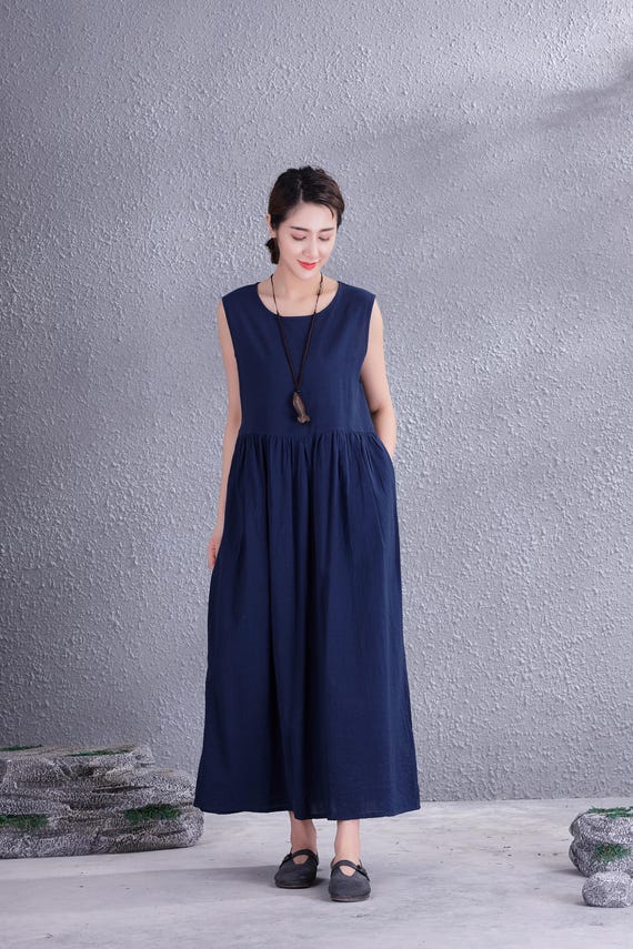 summer linen dresses clearance Cotton Dress Sleeveless Casual Loose Soft Sundress perfect match for bold luxury vacation dress women Color:Light Taupe Best Wedding Dress Shops Long sleeve