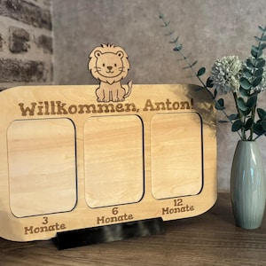 Lasercut Datei Bilderrahmen zur Geburt | Digitaler Download | DIY Geschenkidee | Geburt | Löwe | Kind | Zwillinge | Willkommen