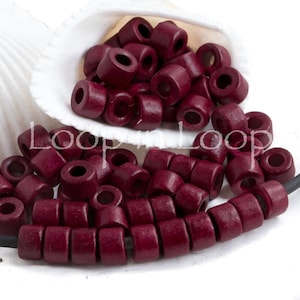 Minitube 6 mm, donkerrood bordeauxrood, Griekse Mykonos-kralen, 6 x 4 mm, 30 stuks