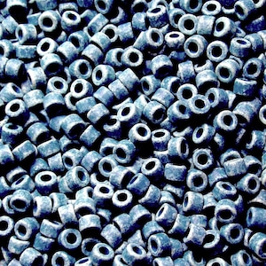 25%OFF 30 Ceramic Mini Tube Beads, Spacer Beads, Denim blue jean, 6X4mm beads, Greek Mykonos Beads, with large hole for leather