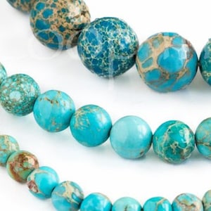 10%SALE, 8mm Aqua Ocean Terra Jaspis Perlen, türkis grün braun, runder Halbedelstein, für die Schmuckherstellung -4 Stück