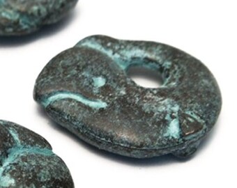 10%OFF, Mykonos Whale Pendant, Copper Green Patina, Nautical, Tribal, bohemian,  7/8 inch, 21mm, for jewelry making, 2 or 5 pieces