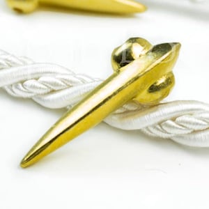 38mm Greek Metal spike pendant, long stick, 2mm hole, 24k Real Gold plated beads, rustic, Ethnic, Boho, Modern, bohemian, jewelry making