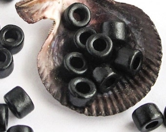 10%OFF, Black Mykonos Ceramic Beads, 6X4mm Mini Tube, DIY Crafts, Jewelry making, Greek beads, 30/100pcs
