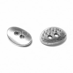 Hammered Oval button, Two Hole small Buttons, Antique Silver, Quality European hypoallergenic zamak, jewelry making, TH169, 4/10/20pcs