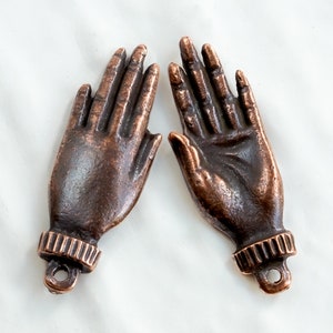 Healing Hand pendant, Antique Copper, Hamsa hands amulets, Bohemian charms, boho, jewelry supplies, made in EU, pick qty