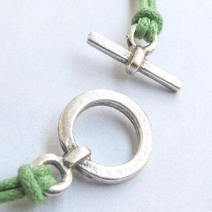 Mykonos simple small Toggle Clasp, Antique silver, jewelry making, Quality Greek Metal, necklace clasp, 2/6/10 sets, 10%OFF