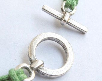 Mykonos simple small Toggle Clasp, Antique silver, jewelry making, Quality Greek Metal, necklace clasp, 2/6/10 sets, 10%OFF