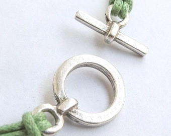 Antique Silver Mykonos simple small Toggle Clasp, jewelry making, 2/6/10 sets