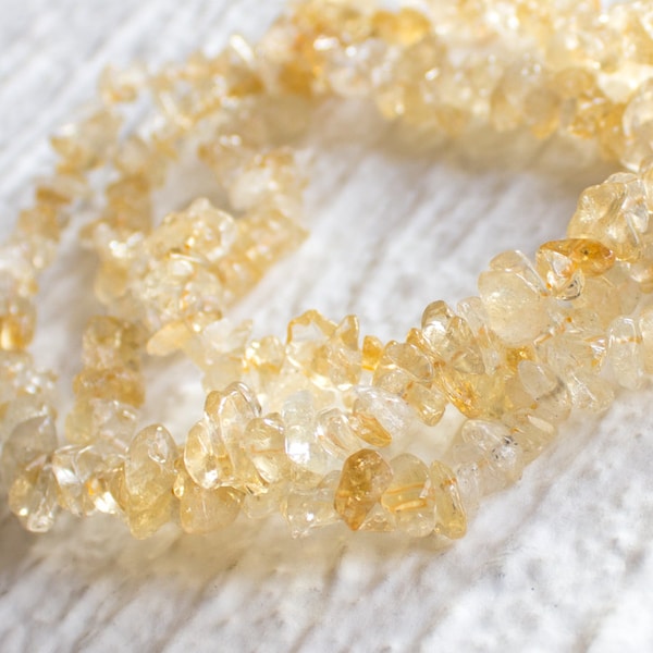 10%OFF Natural Citrine Chips Beads 100 Percent genuine semiprecious bead 7-13 mm polished Chip 16 inch strand, organic earthy yellow white