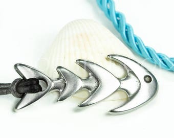 25/%OFF Fish Bone Hook Clasp Gun metal Half cuff Clasps Nautical pendant curvy Bracelet high quality European casting hypoallergenic P827 GM