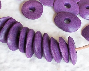 25%OFF 10 Bright Purple Ceramic Beads Mykonos Greek Cornflake Chips Bead 13mm Matte jewelry making craft supplies DIY