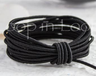 Black Ebony SILK cord Wrapped Silk Satin Cord rope 1.5 mm thick, organic natural hand spun silk, polyester core, for Jewelry (3 feet)