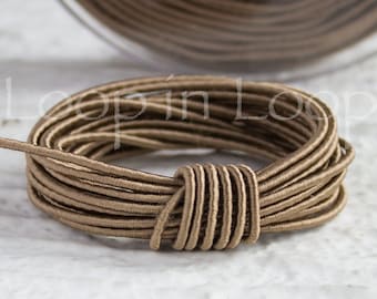 Cordón de seda color topo, cordón de satén de seda envuelto, cuerda de 1,5 mm de grosor, orgánico, natural, seda hilada a mano, núcleo de poliéster, para fabricación de joyas, 3 pies