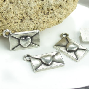 10%OFF, Love Letter Charm, Envelope Charms, pendant, Antique Silver Plated, European high quality, jewelry making, DIY, TH159