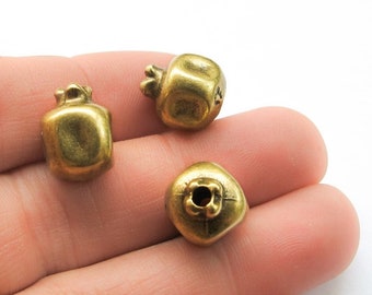 10%OFF, Pomegranate beads, Antique Bronze Bead, Pendant, DIY, jewelry making, craft supplies, Home Decor, Good Luck Charm -2pcs