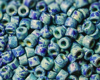 25%OFF 30 Mini Tube beads, Spacer Bead, Tubes Beads Mykonos Greek Ceramic Beads -- MORE for LESS -- Light Aegean blue mix 6 X 4 mm