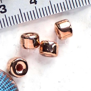 6X4mm Bright Copper Mini Tube beads, Mykonos Metallized Ceramic Spacer, WHOLESALE (5 to 250pcs)