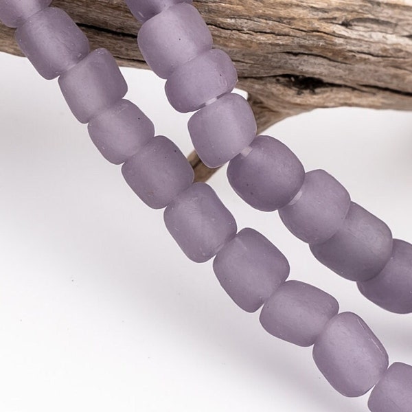 15%OFF, African Glass trade beads, Java spacers, pastel semi transparent Lavender Lilac, Tradewind, New Indo-Pacific, 4mm - 7mm, 40pcs