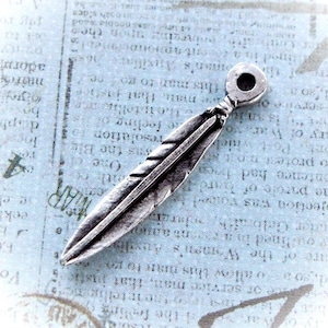 10%OFF, Mykonos feather charms, Antique silver plated pewter, Greek Metal Casting, Boho tribal Charm, jewelry making, 2 or 10 pieces