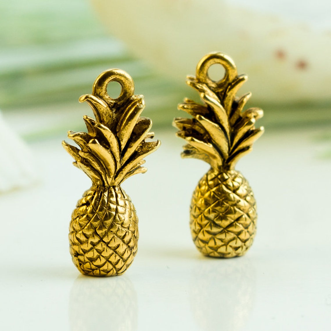 15OFF Pineapple charm 3D Small Gold Pineapple Drop Fruit Etsy