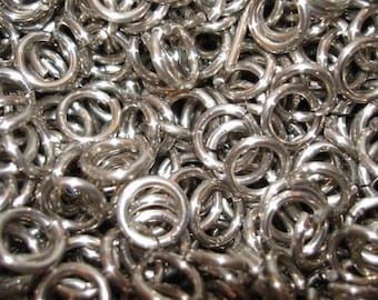8mm Bright silver Aluminum Jump Ring, SawCut 16g 3/16" in. dia chainmail rings, chain mail Jumprings, Choose Quantity