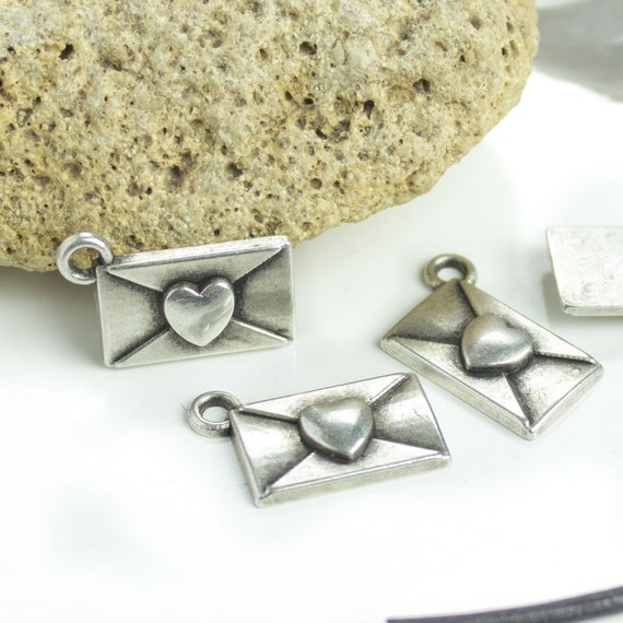 Love Letter Charm, Envelope Charms, pendant, Antique Silver Plated, European high quality, jewelry making, DIY, TH159