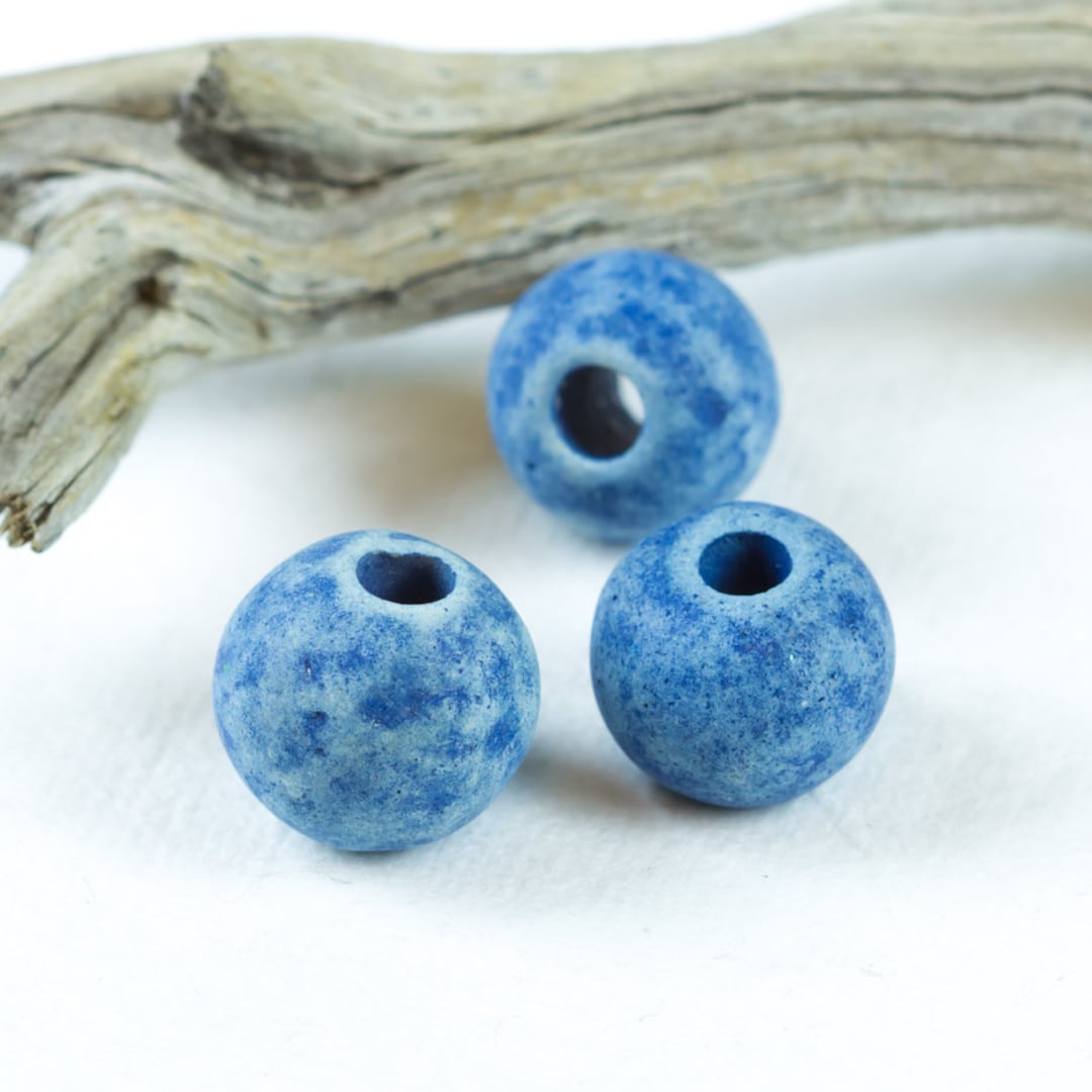 Jean Rounds 8mm Mykonos Greek Ceramic Round Beads, Denim Blue Jean Color, Rounds ...