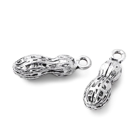 3-D Peanut Charm Sterling Silver - Made in the USA 3-D Peanut Charm Sterling Silver - Made in the USA