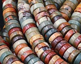 Collana In Pietra Naturale Picasso Jasper AAA 10 Mm | Multicolore 16-50 Cm