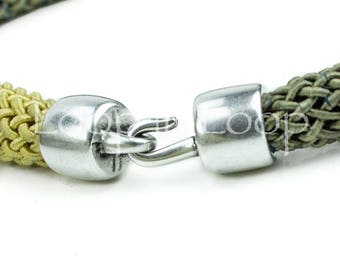 8mm Round Cord Hook Clasp Mykonos for 7mm 8mm round leather silk cord Cast Metal modern zamac Antique SILVER 1set