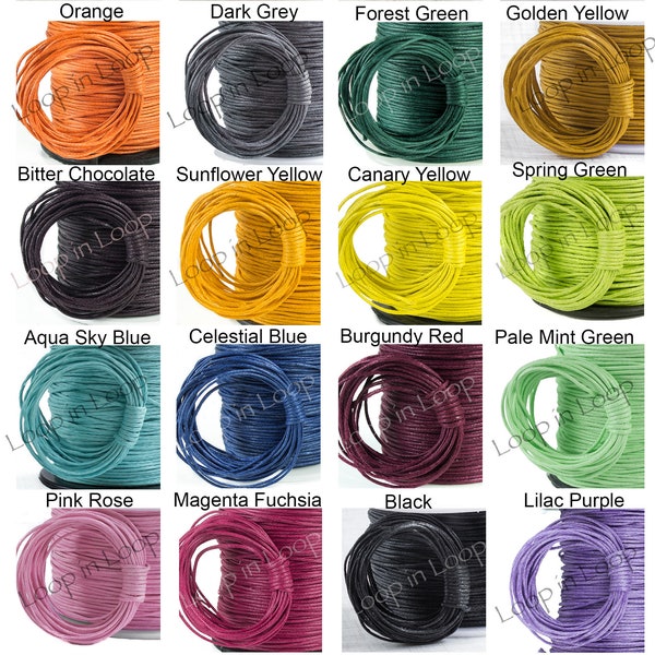 30ft 1mm Waxed Polished Cotton Cord Braided String friendship bracelet Macrame Necklace High quality Beading Cord - Pick Colors