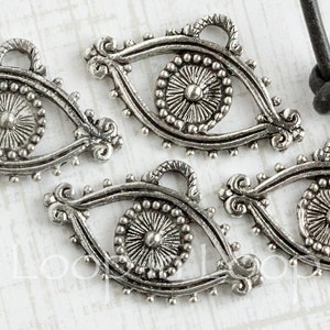 Seeing eye pendant, Evil Eye charm, Antique Silver, bohemian rustic amulet, protection charms, lead free Pewter, Made in USA