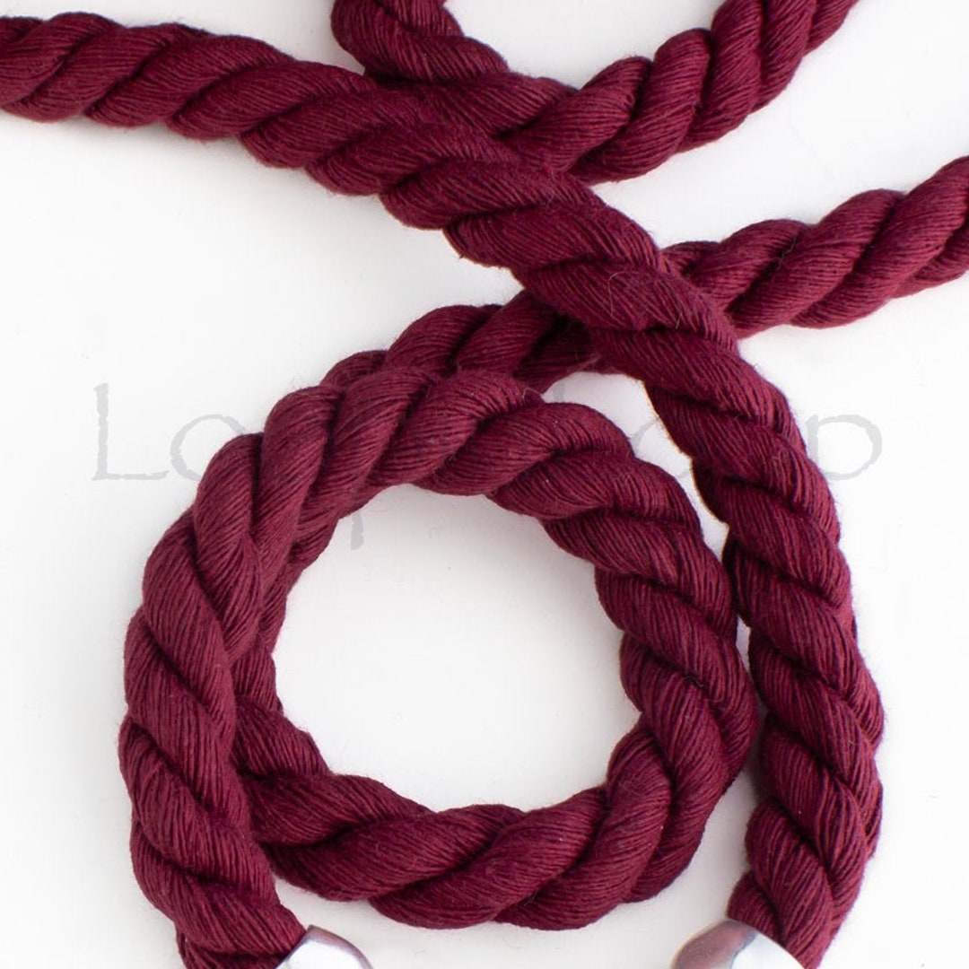 Red Cordon Ropes Dark Red Twisted Cotton Cord, 10mm / 12mm Wrapped Soft Natural Rope ...