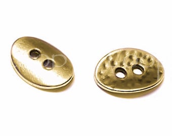 Hammered Oval button, Antique Bronze, Two Hole Buttons, European Quality, hypoallergenic, Greek Metal, jewelry making, TH170, 4pcs